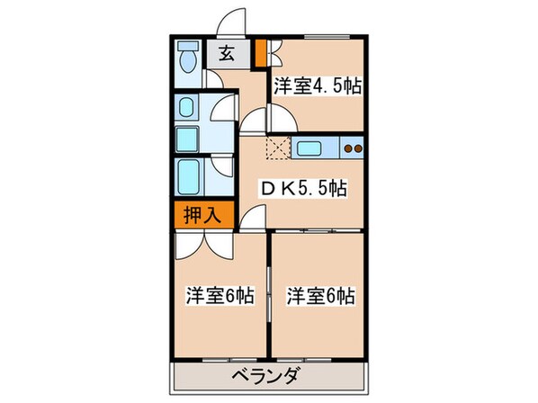 コ－ナ－ハイツの物件間取画像